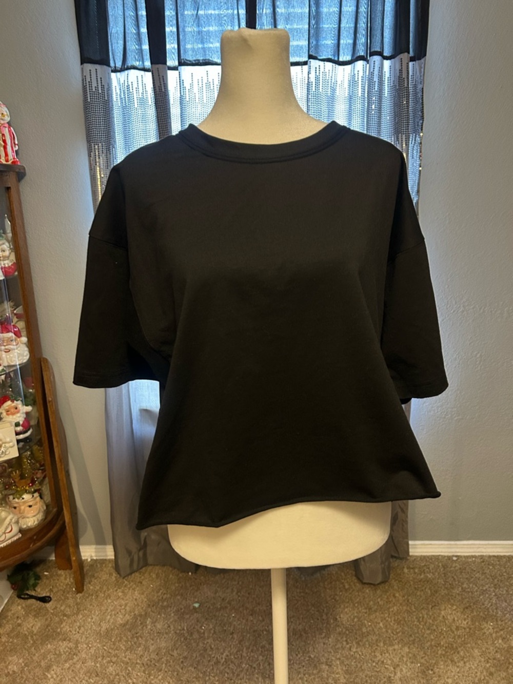 HUGO Black Boxy Short-Sleeve Crew Tee
